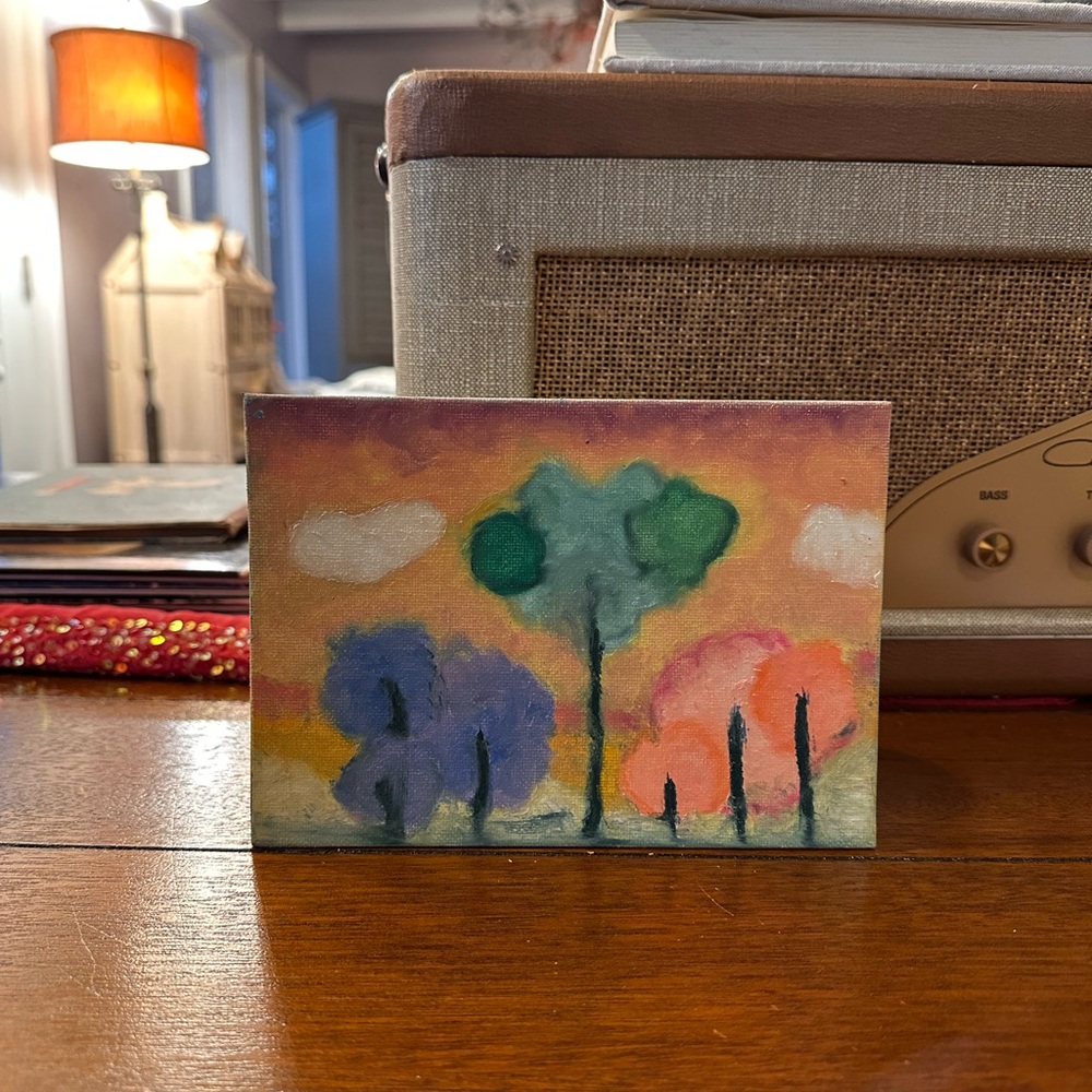 Vibrant Sunset Tree Canvas